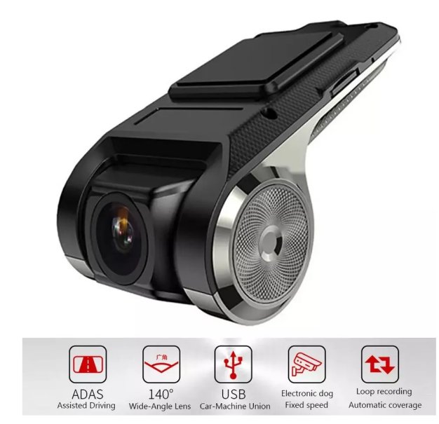 Видеорегистратор автомобильный ANDROID USB HD GZJ-U2 Угол обзора 140 Датчик удара Крепление в комплекте