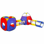 Палатка детская игровая (домик) для девочки, мальчика, лабиринт с 2 тоннелями и кубом, Brauberg Kids, 665171 - изображение