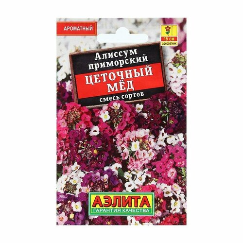 Семена Цветов Алиссум Цветочный мед, смесь сортов, 0,05 г мед берестов а с алтайцвет майский цветочный 500 г