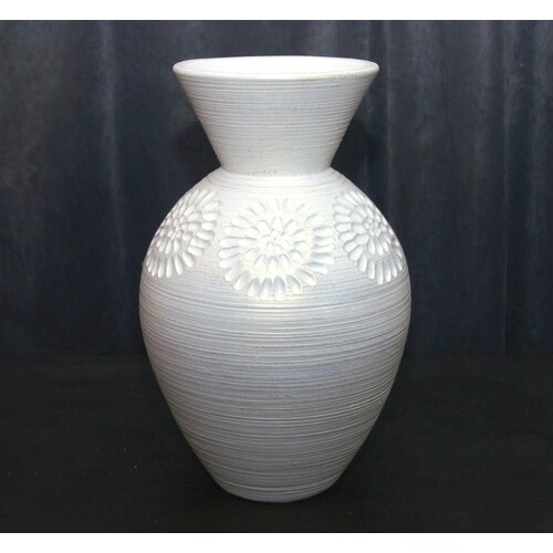 Ваза для цветов керамическая Астра белая сфера h33см (24-423) + Кристалфлор