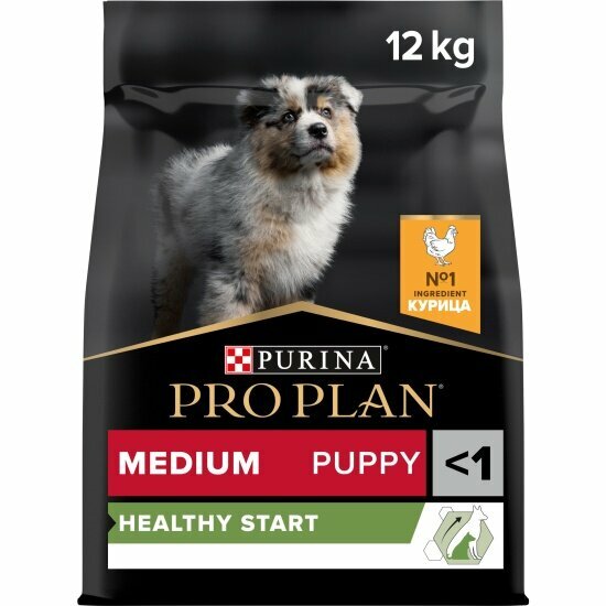 Корм сухой для щенков средних пород Pro Plan Medium Puppy Opti Start с курицей 12 кг