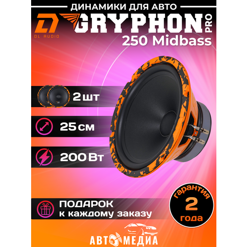 Среднечастотная акустика DL AUDIO Gryphon Pro 250 Midbass 25см 2шт 11500₽