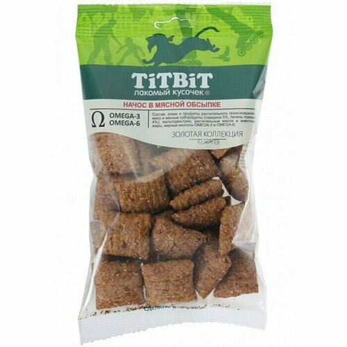 Лакомство для собак, Титбит, Начос в мясной обсыпке, 75г, 3 шт.