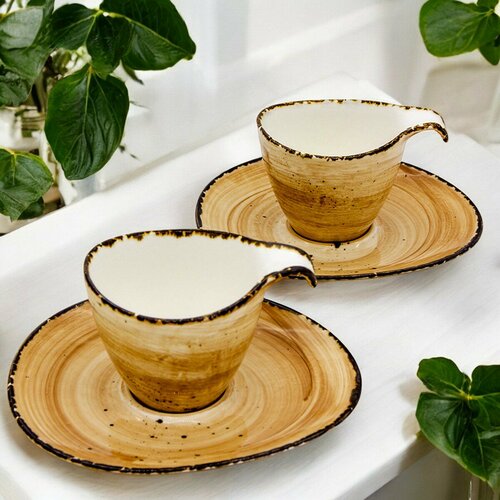 Кофейный набор Fusion Кофейная пара Чашка для кофе Чашки кофейные с блюдцем 180 мл 2 шт 2200₽