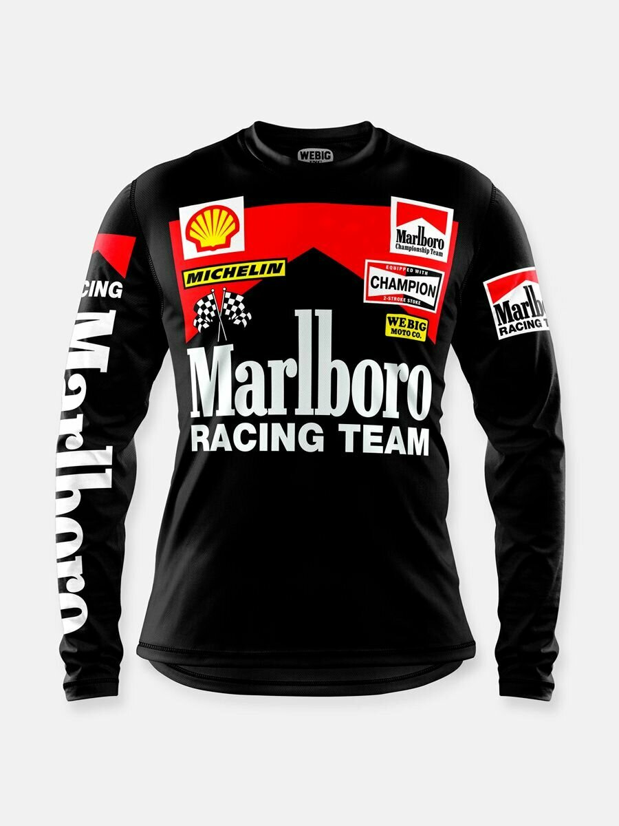 Мотоджерси Marlboro черная / Лонгслив Марльборо