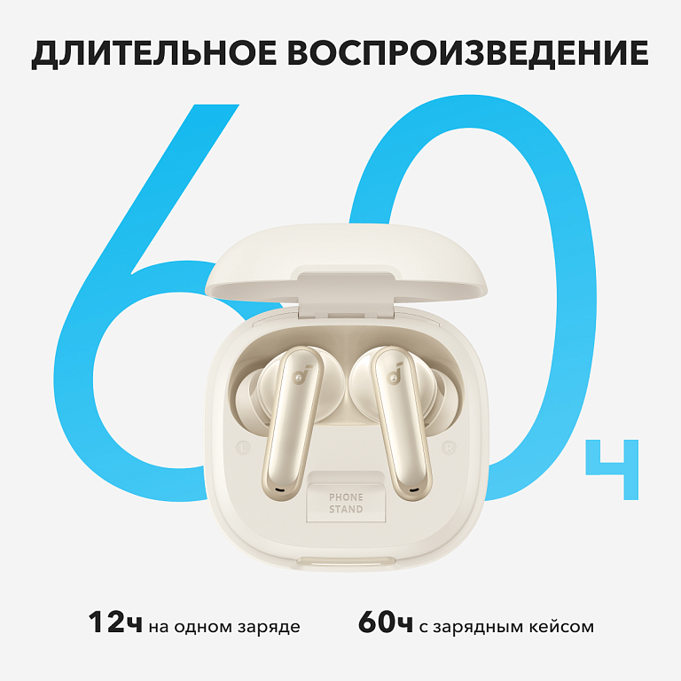Беспроводные наушники soundcore P40i (A3955) / Bluetooth наушники / TWS наушники / Наушники с качественным звуком / Наушники с шумоподавлением / Наушники для разговоров, белый — фото 1