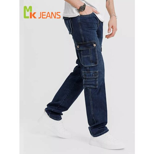 фото Джинсы карго mkjeans карго, размер 33, синий