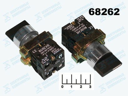 Выключатель 240/3 240V 3A ZB2-BE101C 3-х позиционный без фиксации (3SA8-BD53)