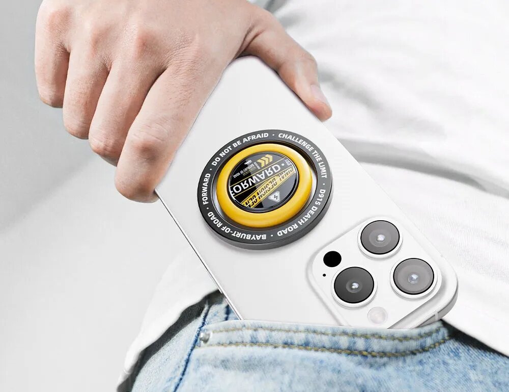 Кольцо держатель для смартфона - ROCK N10 Punk Series Magnetic Phone Ring Stand черное — фото 1