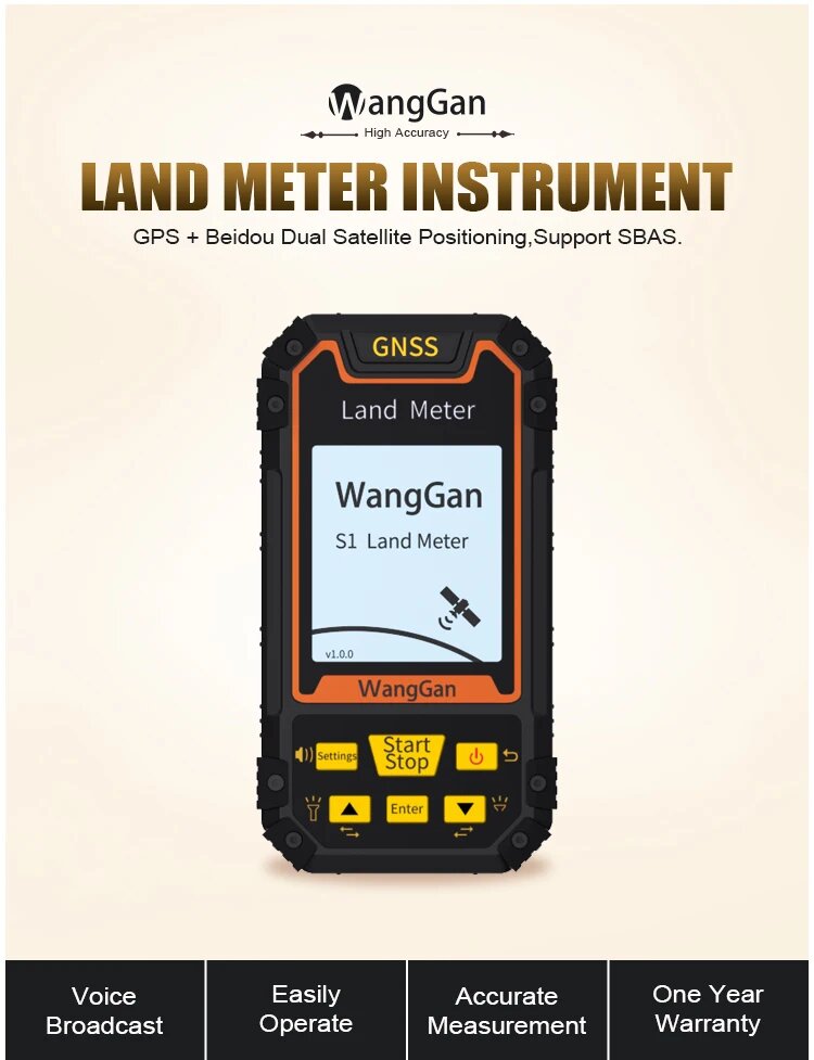 Портативный GPS-навигатор S1 GLONASS SBAS BeiDou, измеритель площади Земли для измерения гор, экран 2,4 дюйма, инструмент для заземления — фото 1