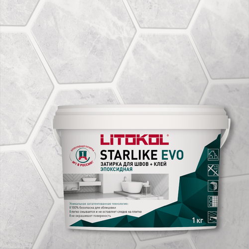 Изображение товара Эпоксидная затирочная смесь LITOKOL STARLIKE EVO S.100 BIANCO ASSOLUTO, 1 кг