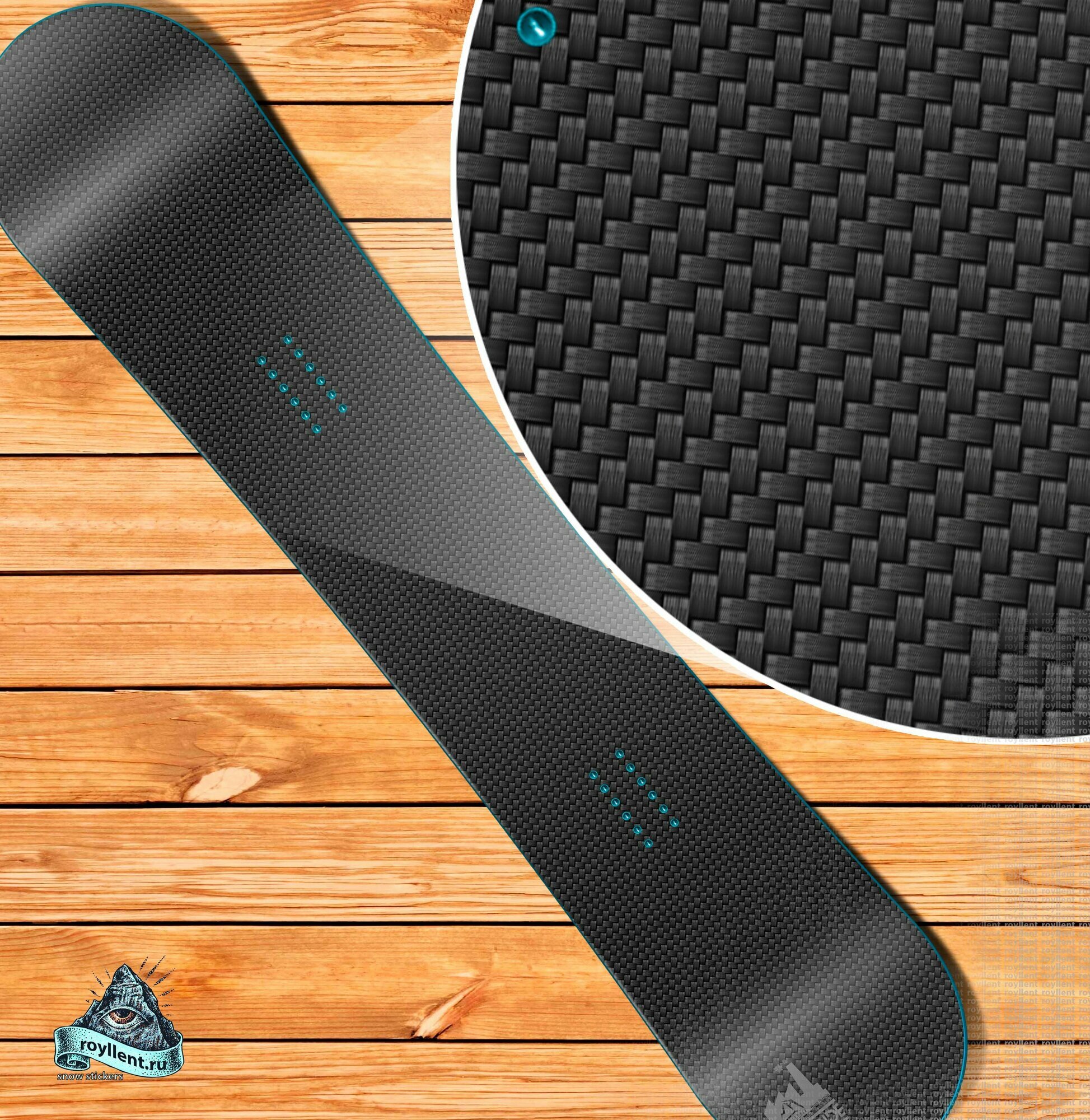 Полноразмерная наклейка на сноуборд 1700х330 Carbon