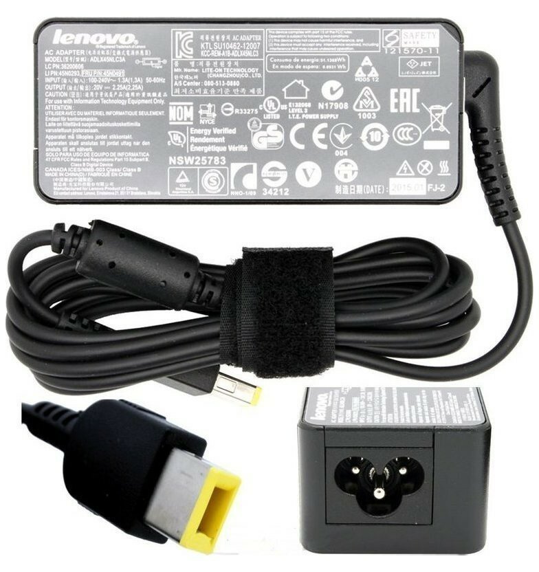 Зарядное устройство для ноутбука Lenovo, S20-30 Touch, 20V - 2.25A, (Штекер: прямоугольный) 40 Вт — фото 1