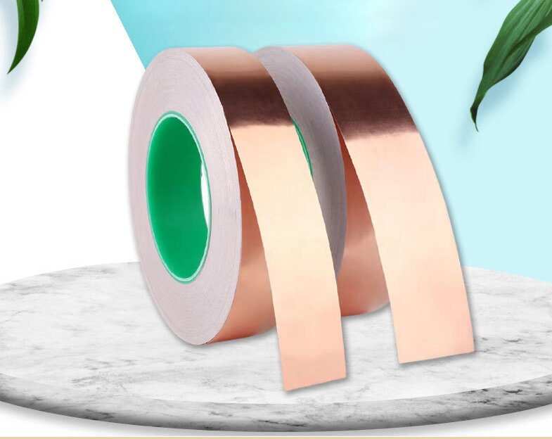 50мм 20м Медная фольга, самоклеющаяся, 0,05мк — фото 1