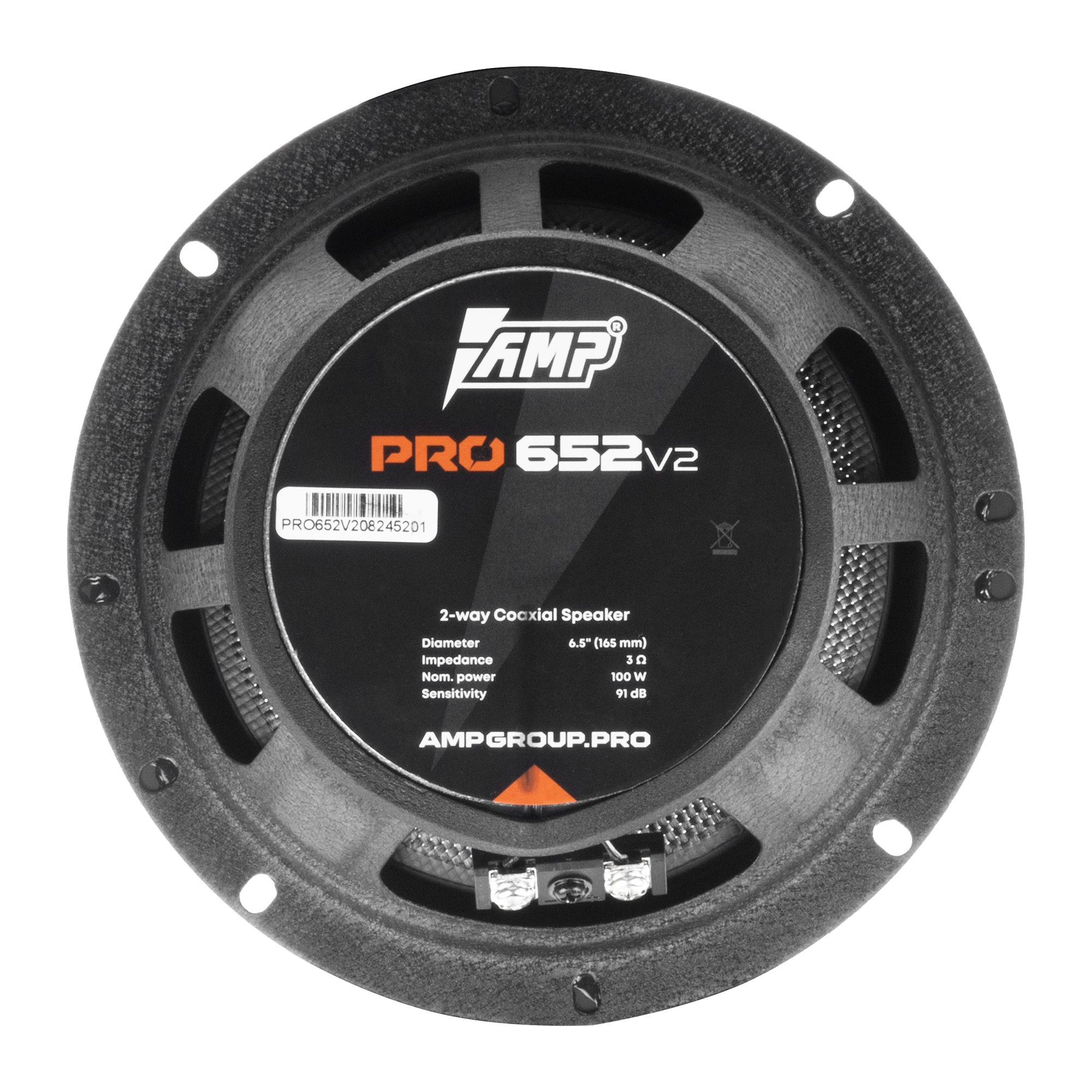 Акустика коаксиальная AMP PRO 652 ver.2, 6.5", 100/200 Вт, 2 динамика