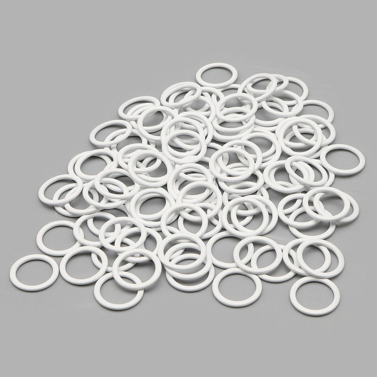 Кольца для бретелей бюстгальтера 9,5 мм, 100 шт, металл, эмаль, Айрис, белые — фото 1