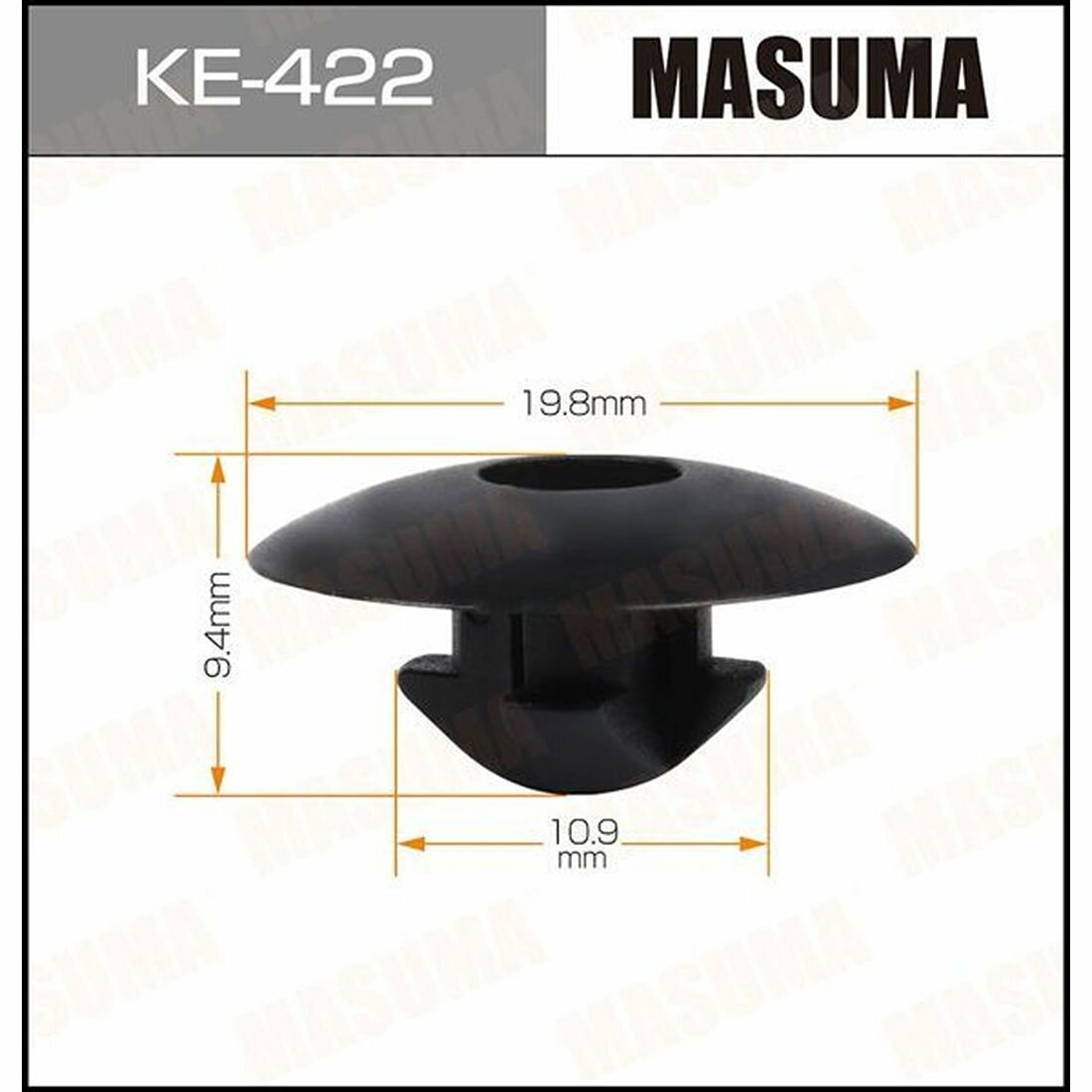 Клипса автомобильная (автокрепеж) для европейских автомобилей Masuma KE-422 50шт.