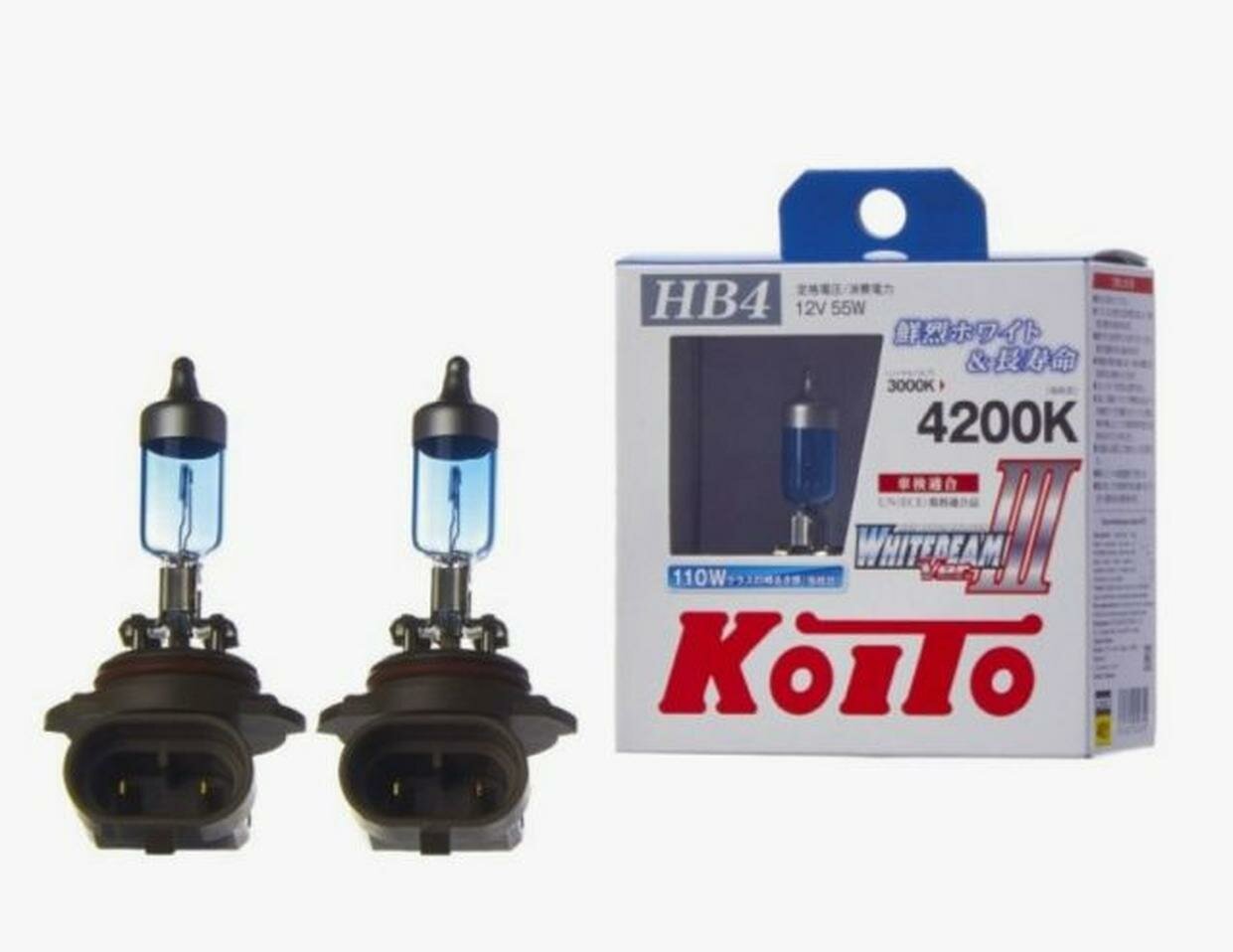Koito лампа головного света hb4 9006 12v 55w 100w 4200k, P0757W, 2 шт.