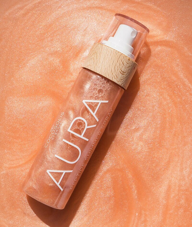 Спрей шиммер для лица и тела COCOSOLIS SKIN CARE AURA с пептидами, 110 мл