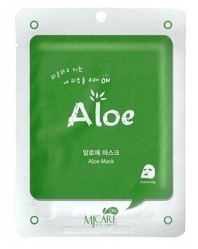 Тканевая маска для лица Mijin MJ CARE ON Mask Pack Aloe с экстрактом алоэ, 22 гр.