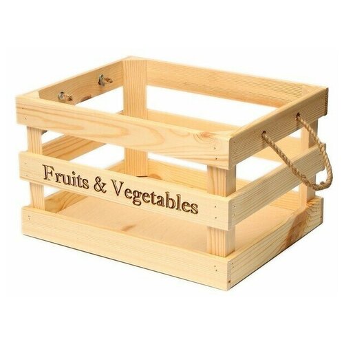 Ящик для овощей и фруктов, 35 х 28 х 21 см, деревянный