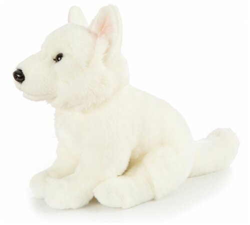 Мягкая игрушка LEOSCO Белая швейцарская овчарка 25 см, без поводка