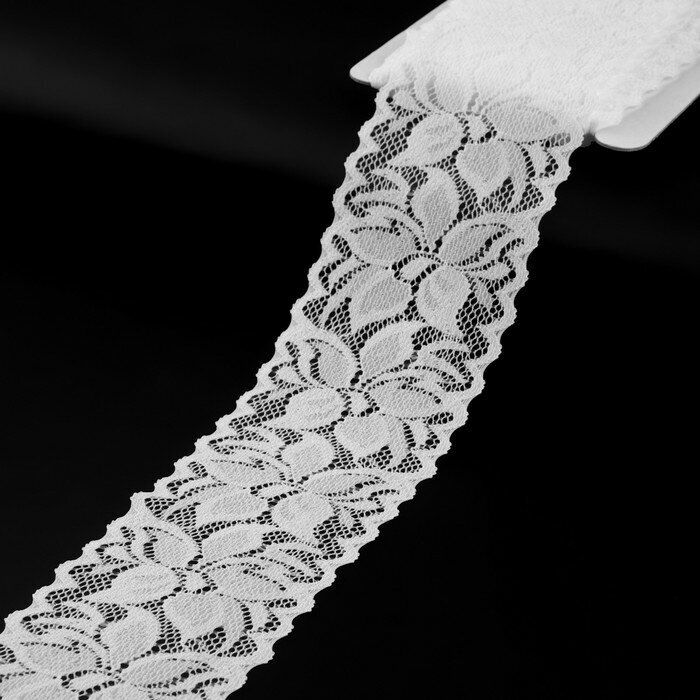 Арт Узор Кружево эластичное, 60 мм × 10 ± 1 м, цвет айвори