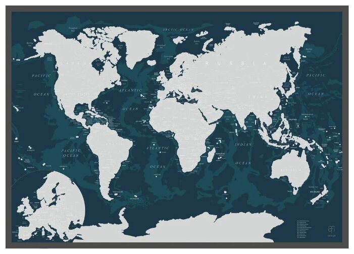 AFI DESIGN Скретч-карта мира Green A1 (84 х 60 см)