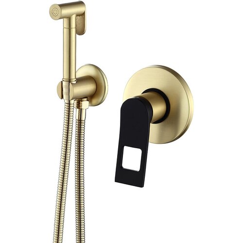 Гигиенический душ со смесителем Bronze de Luxe Element EL28GB Матовое золото Черный