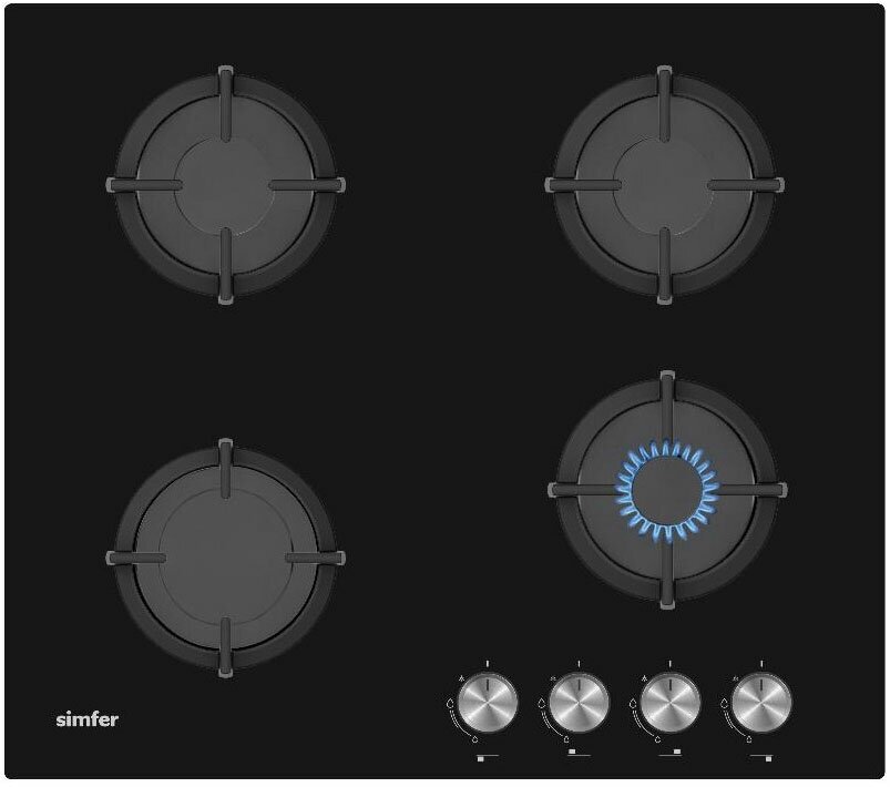 Встраиваемая газовая варочная панель Simfer H60N40B416