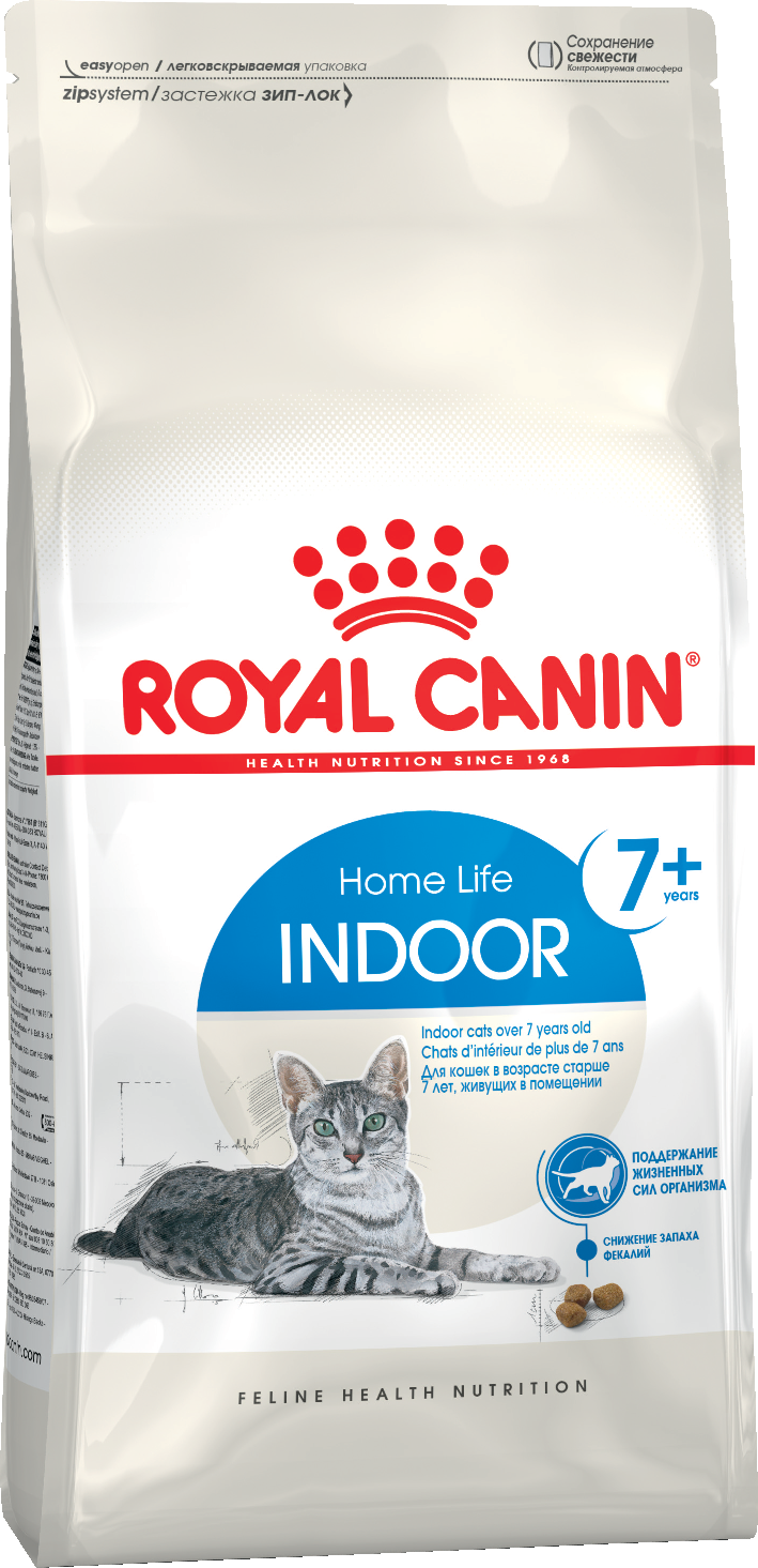 Корм для кошек Royal Canin Indoor 7+ (Индор 7+) Корм сухой сбалансированный для стареющих кошек, живущих в помещении, 1,5 кг