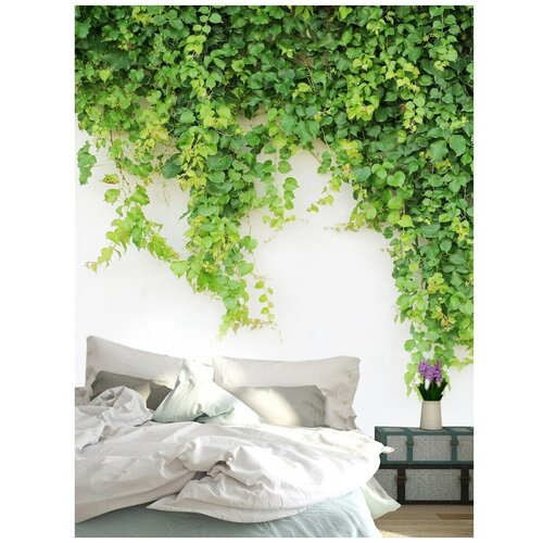 Фотообои Fotooboikin Стена с листьями 200х270 см ШхВ 4490₽
