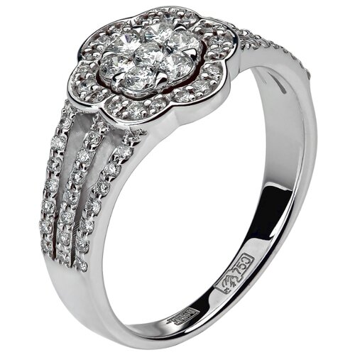 фото Эстет кольцо с 69 бриллиантами из белого золота 750 пробы 01к673191z, размер 18
