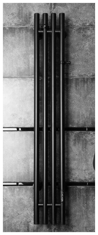 Полотенцесушитель электрический 1200*150мм черный Тругор форма нестандартная, правое подключение, скрытое подключение/шнур с вилкой - фотография № 15