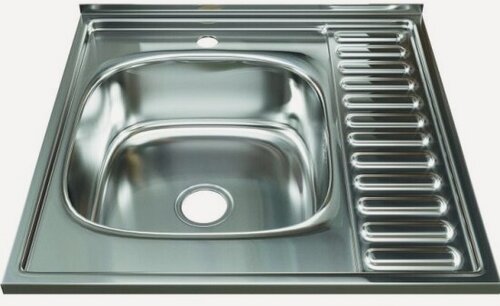 Изображение товара Кухонная мойка Mixline 60х60 (0,8) лев вып 3 1/2 18см с сифоном