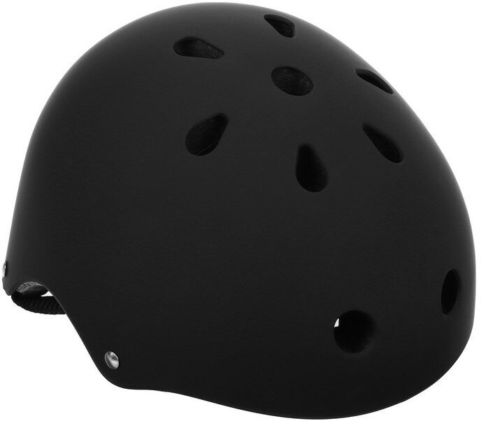 Шлем защитный детский ONLYTOP, с регулировкой, обхват 55 см, цвет чёрный