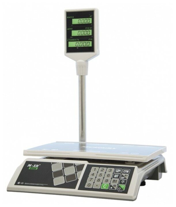 Торговые настольные весы M-ER 326 ACP-15.2 "Slim" LCD Белые