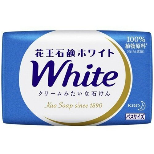 KAO Увлажняющее японское крем-мыло White кусковое, с ароматом белых цветов, 130 гр.