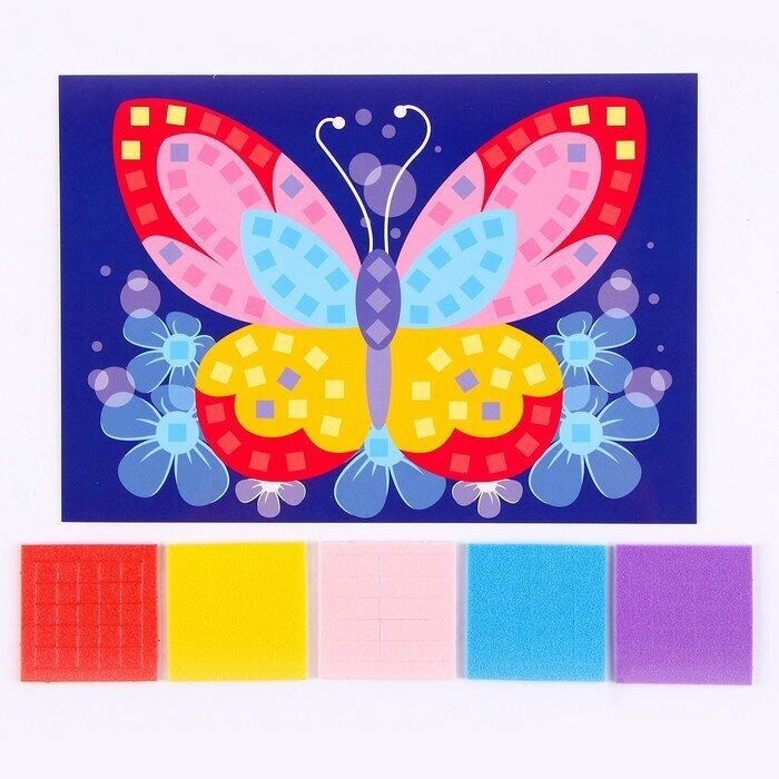 Аппликация наклейками LORI Малый набор "Яркая бабочка" (Кэ-008)