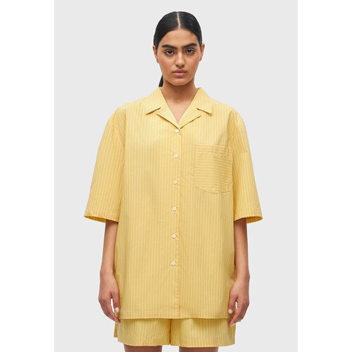 Рубашка  STUDIO 29, повседневный стиль, прямой силуэт, короткий рукав, размер XS, желтый