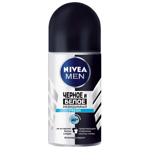 фото Дезодорант-антиперспирант ролик Nivea Men Невидимый для черного и белого Fresh, 50 мл