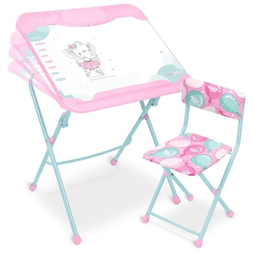 фото Комплект nika стол+стул с балериной (кнд5/3) 60x45 см розовый