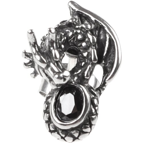 он – дракон воины авалона гнездо дракона 3 dvd Моносерьга SILVARIE, кристалл, размер/диаметр 15 мм, черный, серебряный
