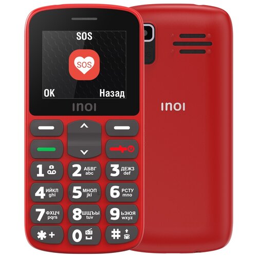 Телефон INOI 107B, 2 micro SIM, красный телефон inoi 354z 2 micro sim черный