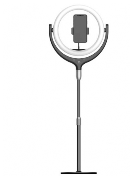 Кольцо-лампа для селфи JMARY F-539A с жестким кронштейном+подставка USB черный зажим кронштейн