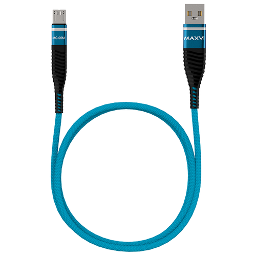 Кабель MAXVI MC- 05M, micro USB-USB, 2A, 1m, Blue