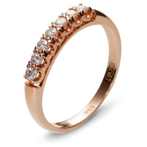 фото Эстет кольцо с 7 фианитами из красного золота 01к115050, размер 16.5