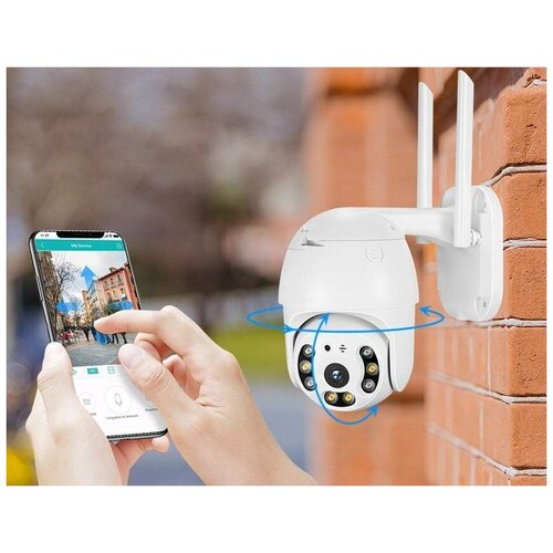 Уличная беспроводная PTZ ip-камера наблюдения ИК подсветка двухсторонняя связь режим день-ночь WiFi smart camera 1080P с блоком питания 279900₽