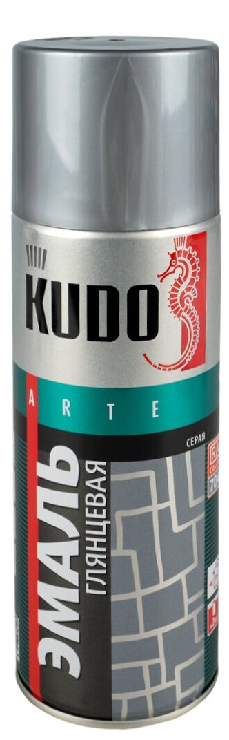Аэрозольная алкидная краска Kudo KU-1018, 520 мл, серая