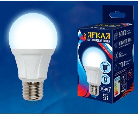 Светодиодная лампа Uniel LED-A60 13W/6500K/E27/FR PLP01WH
